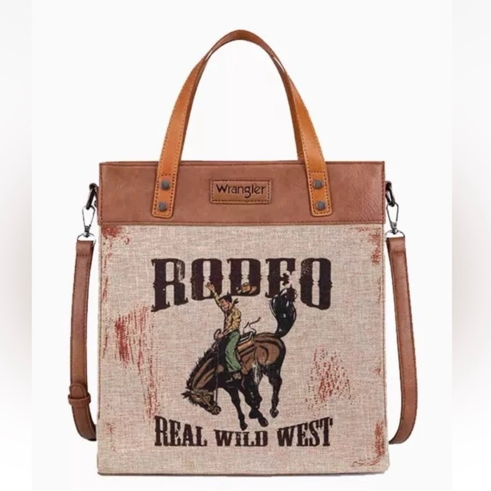 Wrangler Montana West Women's  Western Wrangler Rodeo Canvas Tote Bag NWT